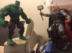 It&rsquo;s Vs match uptime . This week It&rsquo;s Hulk vs Thor!!!! Both are transported to an empty planet with a spell casted on them where they think the other is their arch rival respectively.  Rules are 1. fighting for the win  2. Using abilities