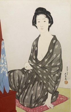 taishou-kun:  Hashiguchi Goyou 橋口五葉 (1880-1921)Kae no onna 夏衣の女 (Woman in a summer kimono) - Japan - 1920Source : The art Walters museum
