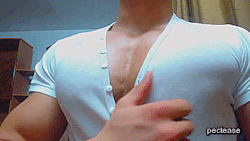 pectease:  Happy to see you back in circulation! I never did finish making GIFs of this whole video. No time like the present, I guess. Pectease: Mancleavage, Nip Slips, Tight Shirts.