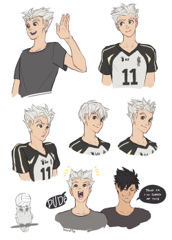 soodyo:  first year owl headcanon (he used to suck at styling his hair until kuroo took pity on him ☼)
