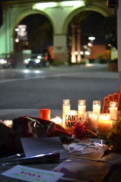 hannacrowleyphotography:  Candle light vigil for Cory Monteith at Paramount Studios in Los Angeles, July 14, 2013. 