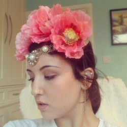 Almost finished handmade #headdress   #me #selfie #face #diy #embellishment #headpiece #flower #crown