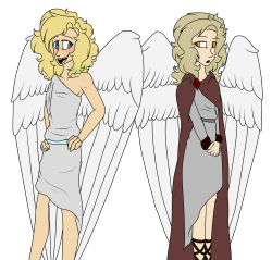 vivivihrea:  hey look, its satans brothers! raphael is the one on the left and michael is the one on the right. aren’t they precious babies? look at them. presh.   Name: Raphael LuciferAge: ???Sex: MaleSexuality: Probably gay (he’s in high denial