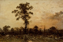 Théodore Rousseau (Paris 1812 - Barbizon 1867); Edge of the forest - Setting sun, 1845-46; oil on canvas, 62.8 x 41.2; LACMA (Los Angeles County Museum of Art)