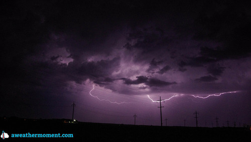 Fork lightning south of Portage. (Taken by Matt)