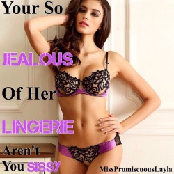 ppsperv:  secretsissylacy:  misspromiscuouslayla:  Your So Jealous Of Her Lingerie Aren’t You Sissy  Incredibly jealous…   Follow my tumblr—&gt; Pretty Pink Sissy Perv! 