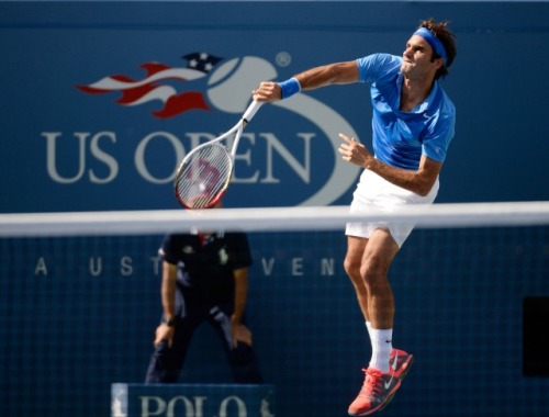 Roger Federer made short work of Grega Zemlja Tuesday at the US Open.