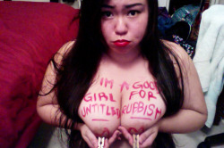 fuckmylittlecunt:  untitledrubbish:  because im a good girl :)  I am :)  &ldquo;I&rsquo;m a good girl for untitled rubbish&rdquo;