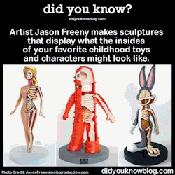 did-you-kno:  Artist Jason Freeny makes sculptures that display what the insides of your favorite childhood toys and characters might look like.  Source