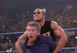 wrestlingmoments:Vince McMahon gets a stinkface from Rikishi