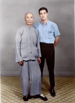 Bruce Lee with his master, Ip Man circa 1960s.
