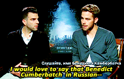 oosnavi:  chris pine and zachary quinto on russian accents 