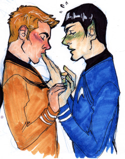 the-pizzaman-that-slaps-her-rear:  perpetuallycaffeinated:  perpetuallycaffeinated:  Reposting this one all by itself because I JUST REALLY LIKE HOW THEY CAME OUT OKAY. SPIRK “HAND JOBS” ALL DAY ERR’DAY ALRIGHT.  So, I know that this is a stupid