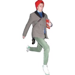 bright-r-the-stars:  Steal his look: Prancing Michael Cera • Versace fur collar jacket- ū,000 • Blue tee shirt from Walmart- ŭ • White kicks- 蹱 • Gucci satchel- ฤ,000 • Red beanie from Hot Topic- 迣 • Olive skinny jeans- Ŭ,067