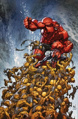 ferrisblueller:  Spider-Man &amp; Red Hulk by Joe Madureira.