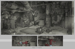 annemayfair:  armandserrano:  ZOOTOPIA POST #4: NICK’S APARTMENT. In the earlier version of the movie, the story revolves around Nick’s point of view instead of Judy’s. He had a sequence showing his dingy apartment at the basement of a building.
