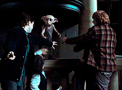 mufffliato:  Harry Potter Challenge: The Magic Begins - Day 10: Saddest scene | Dobby’s death  And then with a little shudder the elf became quite still, and his eyes were nothing more than great glassy orbs, sprinkled with light from the stars they
