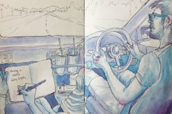 eatsleepdraw:  Driving through Idaho, on the way to Seattle. Look through my sketchbooks at http://jessehorneart.tumblr.com