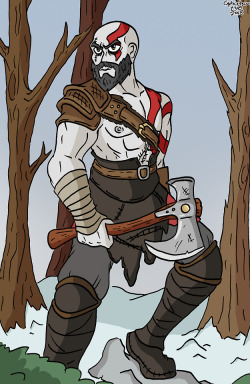 captaintaco2345:  Kratos from God of War. I had “Hail and Kill” by Manowar stuck in my head while I drew this.   Just reblogging some old stuff I really liked