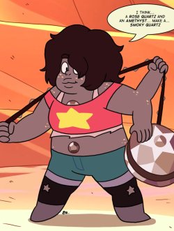 eyzmaster:  Steven Universe -  Smoky Quartz 01 by theEyZmaster  Was this the cutest fusion yet? I believe so!Steven and Amethyst were so in tune, it’s almost a perfect fusion, look she only has one extra arm!     makes a cutie cookie &lt;3