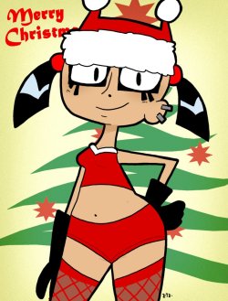 eyzmaster: #XmasGals Tiff Crust by theEyZmaster  It’s that time of the year! Time for some #XmasGals Pinups!#MerryXmas Everyone!======================#XmasGals Character: Tiff Crust from My Life as a Teenage Robot   