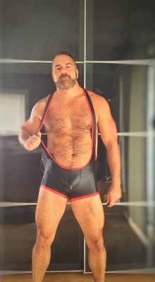 over40notdead:Who wants to wrestle? Singlet by @gruffpupclothingcompany @emersongruffpup gruffpup.com.