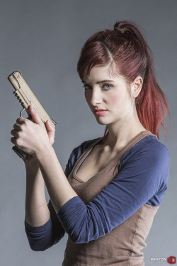 weaponoutfitters:  Susan Coffey with a Colt USMC M45.When my USMC wounded vet pal founded out that Colt was having to discontinue the USMC marked models per the USMC’s request, he paid way, way too much money for the only one he could find.Course the
