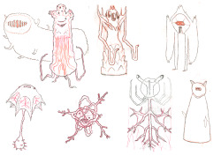 Orgalorg concept drawings by writer/storyboard artist Andy Ristaino