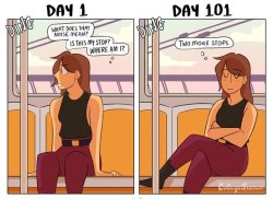 aprillikesthings:  museumnelson:  republicansareahategroup:  pr1nceshawn:   Taking Public Transit: Day 1 vs Day 101.  I don’t get the last one e.e  If it is empty and the other cars are full there is a reason you don’t want to learn that reason  