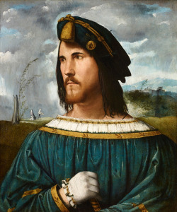 elegantiaearbiter:  Portrait of a Gentleman, by Altobello Melone, Accademia Carrara, Bergamo.