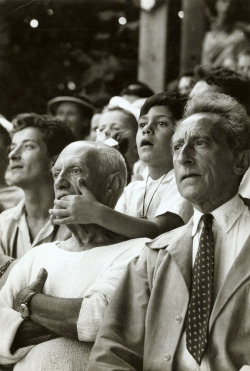 Pablo Picasso, Son Claude and Jean Cocteau at a Bullfight, Vallauris, France, 1955 Brian Brake