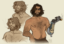 studiofruke:  a bit’o practice to really get a feel for how to draw the cowboy more consistently there’s no way he DOESN’T have a farmer’s tan at this point, and mccree can’t get rid of it no matter what he does 