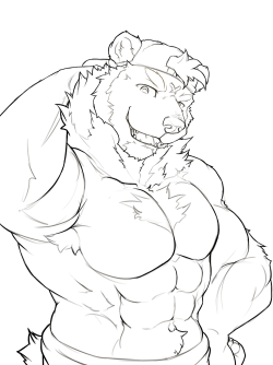ralphthefeline:  Buff version of Ricky bear for Krispy on Twitter~! He says he is working out recently so if he keeps at it~! This might be how he looks in the future XD  