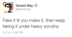 haveyouseenmyvirginity:  Life advice from Gerard Way
