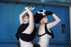 nsfwfoxydenofficial:  “ In Heaven’s stead, we smite clothing.” (Source: Kill La KIll) Have some fun con shots of me and @usatame in our nudist beach outifts (or lack of) haha They are still pretty lewd since there isn’t much coverage in these