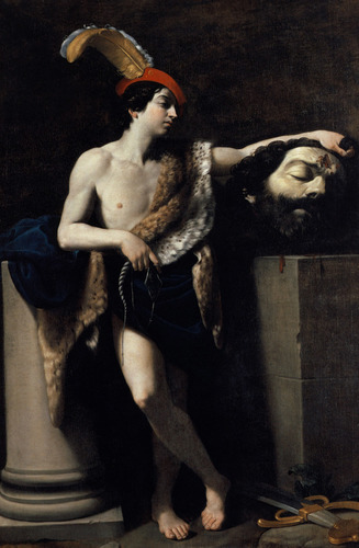 guido-reni:  David with the head of Goliath, 1606, Guido Reni Medium: oil,canvas 