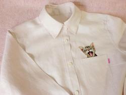 chronnerbrothers: wantgarments:  Embroidered Cat Shirts By Hiroko Kubota  archivequality 