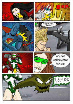 Kate Five vs Symbiote comic Page 196 by cyberkitten01   And Balthus is out!Blue Knight, Jung-La and The Human Skeleton appear courtesy of cosmicbeholder Earth-K, Anna Atom, and Max Atom were created by Michael P. and are available for use by anyone, with