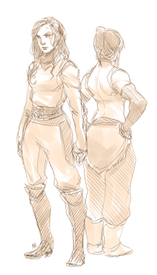 denimcatfish:Doodled for fun today. Haven’t been doing enough of these. Equalist Asami and Korra.