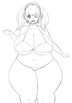 overlordzeon:  A sketch fanart of Super Pochaco. I like this gal because she’s cute and chubby. 