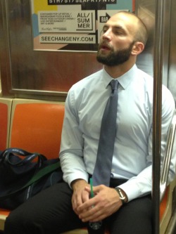 hairygingerman:  handsome in the subway