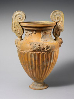 the-met-art: Terracotta volute-krater (container for mixing wine and water) by Bolsena Group, Greek and Roman ArtMedium: TerracottaPurchase, 1896 Metropolitan Museum of Art, New York, NY http://www.metmuseum.org/art/collection/search/246239 