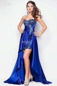 Blue high low prom dresses
