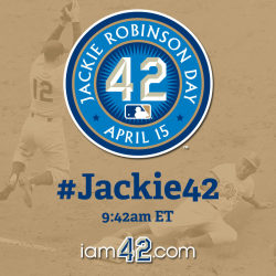 mlb:  This morning at 9:42 AM EST, join us on twitter in commemorating Jackie Robinson Day with a worldwide Twitter thank you.  Everybody should respect this legend who changed the game forever. Even if you don&rsquo;t like baseball.