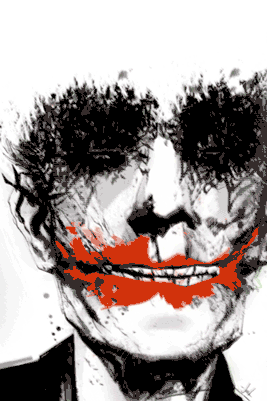 herowire:  A Terrifying but Beautiful Joker Gif   Joker has a Bat-CrazeOriginal illustration by JOCK  (via madebyabvh)