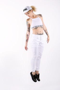 naomichristie:  Alysha Nett jumpin’ in joggers by Publish for Moose Limited. 