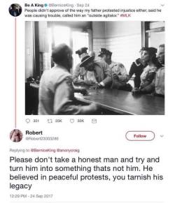 ithelpstodream:that moment when white ignorance reaches peak performance and someone tries to mansplain martin luther king jr’s legacy to HIS OWN DAUGHTER.