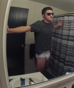 indyhoosier12:  Whats good my peeps?? Just goofin around at home and playing with the gopro  Such a sexy, handsome diapered man! WOW!