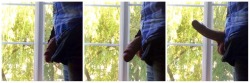 thehumandildo:Erection process by the window. Few things turn me on more or faster than the chance that somebody could be watching. That, I guess, is the main reason I keep up with this blog after so many years. The other reason, obviously, is to promote