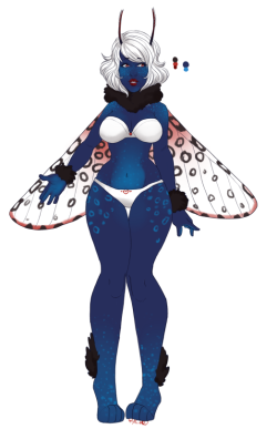 themothgodmiko:  Micah [Official Ref Image] by demonicadversary; krissysketches   Name: Micha Mothra Age: [Unknown] Height: 5″11 Weight: 155 Sex: Female Orientation: Lesbian Occupation: Eldest princess first in line to inherit the Mothian throne;